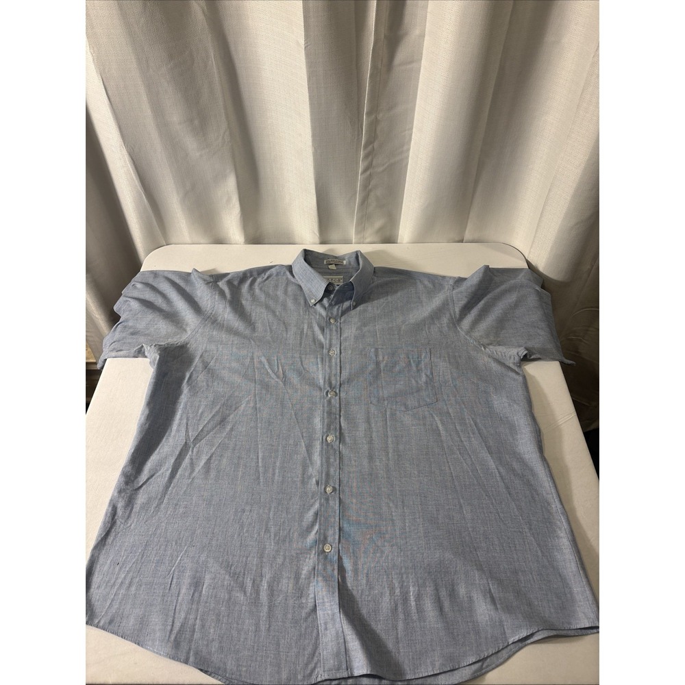 Ketch Men's Blue & White Striped‎ Short Sleeve Button-Down Shirt Size 17.5
